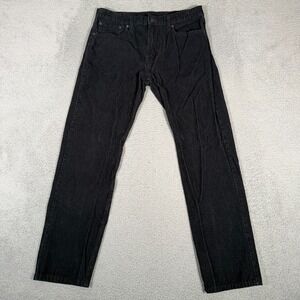 Levis Pants Mens 33x32 (Fit 34x31) Black 502 Taper Fit Corduroy Stretch Casual